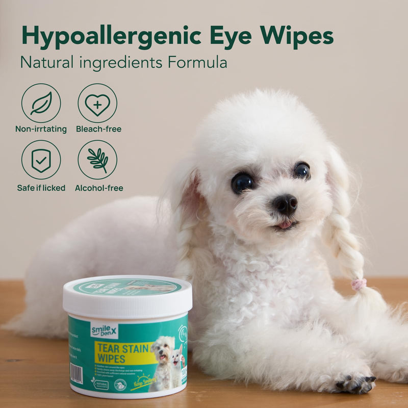 Eye Wipes for Dogs & Cats, Hypoallergenic Pet Eye Cleaner Wipes with Plant Enzyme, Soothing Cleansing Pet Eye Wipes for Gently Remove Eye Debris, Discharge, Mucus (100 Pcs, Unscent) 100 Pcs - BeesActive Australia