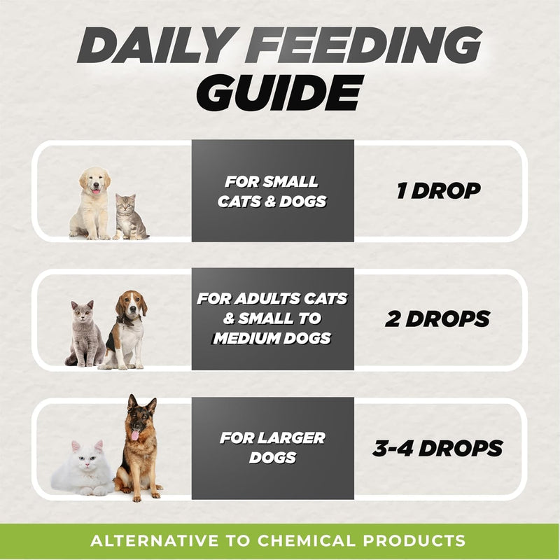 Wormwood Neck Drops for Cats & Dogs – Natural Coat Care Formula | Digestive Intestinal Support Supplement Drops | Plant-Based Topical Solution | Easy Application | Suitable for All Breeds – 50ml Pack of 1