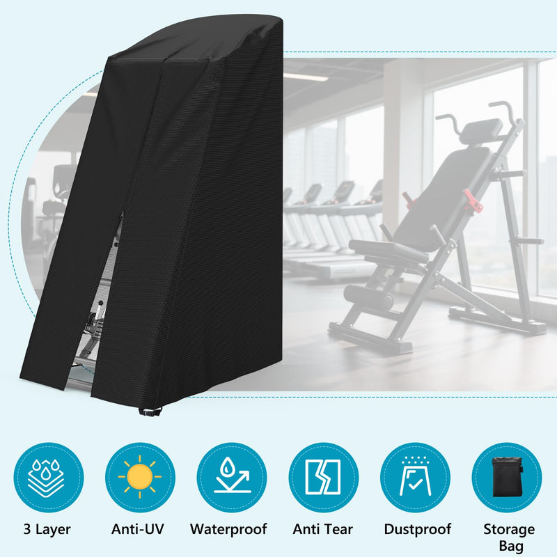 AKEfit Inversion Table Cover - Dustproof and Waterproof Inversion Equipment Protection Covers with Zipper,Fit Most Inverter Table-Indoor or Outdoor,28.3''L x 47''W x 63''H-Black Black