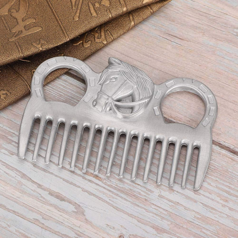 Metal Horse Comb, 4inch Stainless Metal Pulling Combs Horse Mane Comb Horse Tail Comb Mini Pocket Combs Horse Grooming Comb Livestock Comb for Cleaning Hair Removing Loose Undercoat Knots, Silver - BeesActive Australia