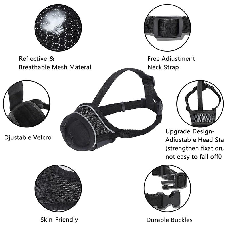 JSTHHTT 2 pieces muzzle for dogs, dog muzzle, adjustable loop, soft muzzle for medium dogs, prevents biting, chewing and barking, for small, medium dogs - BeesActive Australia