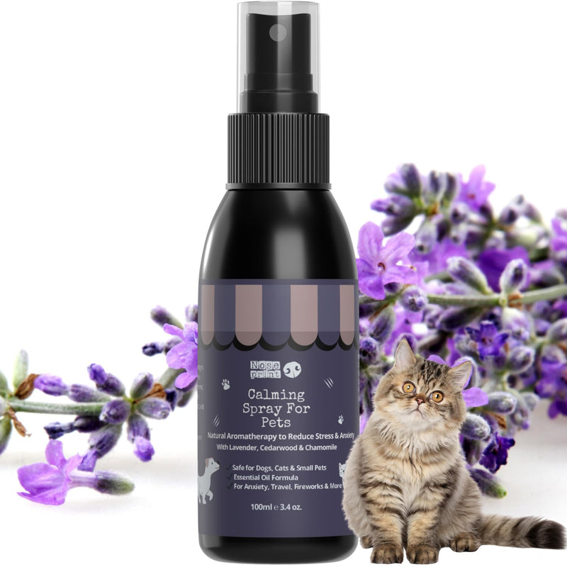 Herbal Calming Spray for Pets – 100ml Natural Home & Travel Spray with Lavender, Chamomile, Cedarwood – Reduces Stress & Anxiety in Dogs & Cats – Use on Bedding, Carriers, Blankets