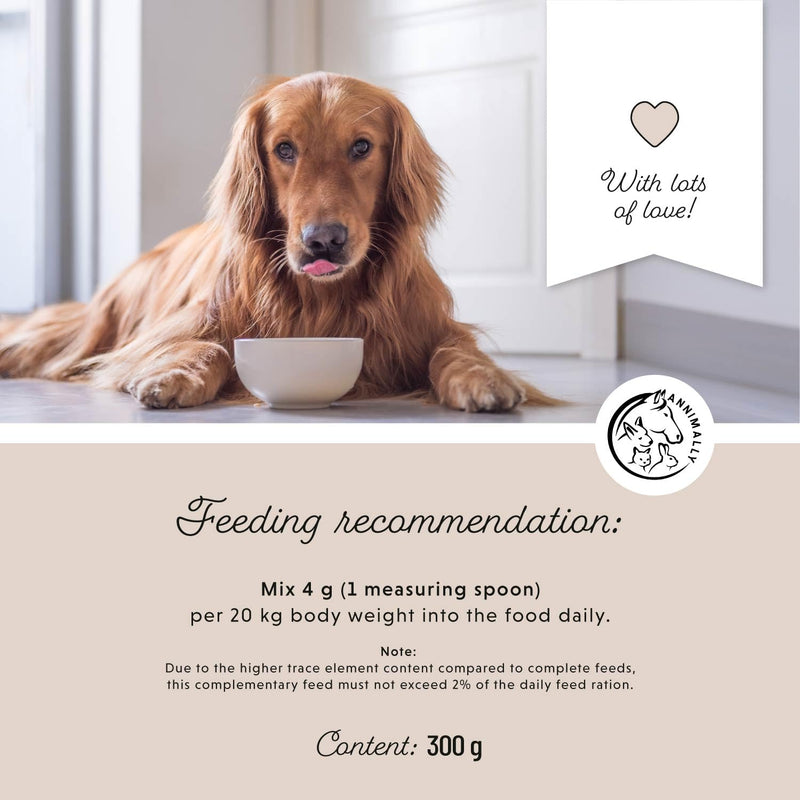 Annimally Joint Support Powder with Green Lipped Mussel for Dogs 300 g - Supplement for All Breeds with Collagen, Chondroitin & MSM, Made in Germany