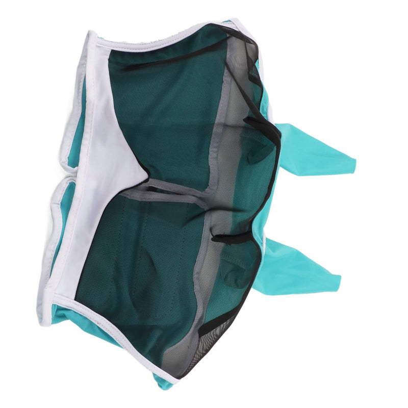 Mesh Horse Fly Mask, Leisure Sports, Amusement Facilities Elastic UV Protection Detachable Breathable Horse Fly Mask with Ears for Horses (S) S Blue Green - BeesActive Australia