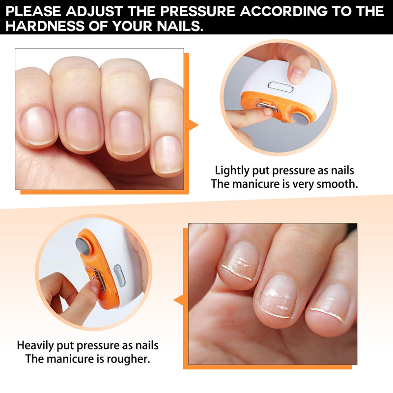 Electric Nail Clipper, 3 in 1 Electric Nail Trimmer and Polisher with LED Light & Clip Storage, USB Rechargeable, 2 Speed Electric Nail File for Baby, Seniors, Kids, Caregivers