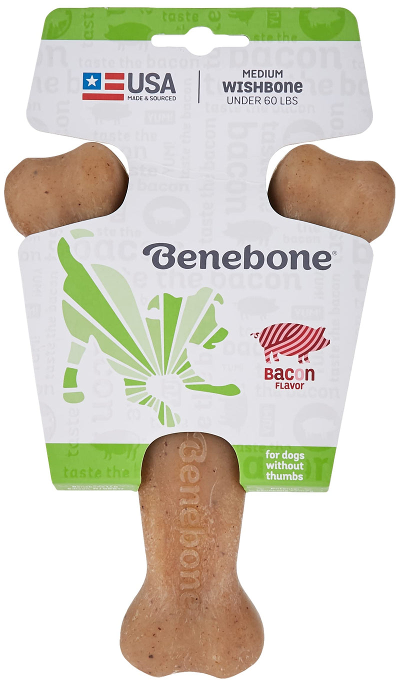 Benebone Wishbone Durable Dog Chew Toy for Aggressive Chewers, Real Bacon, Made in USA, Medium - BeesActive Australia