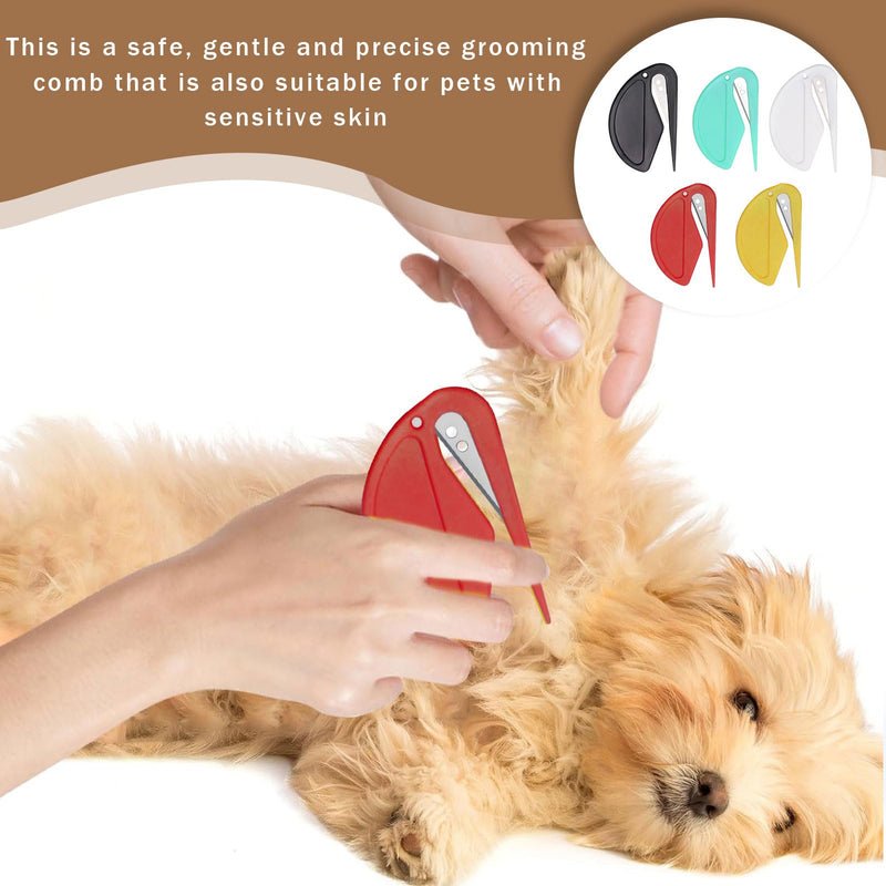 Detangling knife cat, open knot comb 5 pieces, detangling dog, pet knotting comb, pet detangling knife with steel blade, grooming knotter, perfect for removing tangles - BeesActive Australia