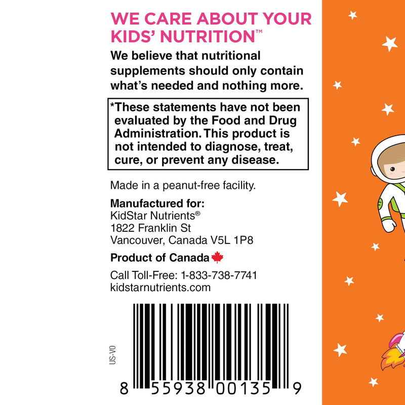 KidStar Nutrients Vitamin C Chewable Tablet, Sugar-Free, Tangerine Flavor, 250mg Magnesium Ascorbate, 60 CT