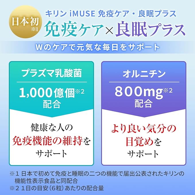iMUSE Kirin Immune Care/Good Sleep Plus 7-day supply x 4-piece set  exclusive [Food with functional claims] - BeesActive Australia
