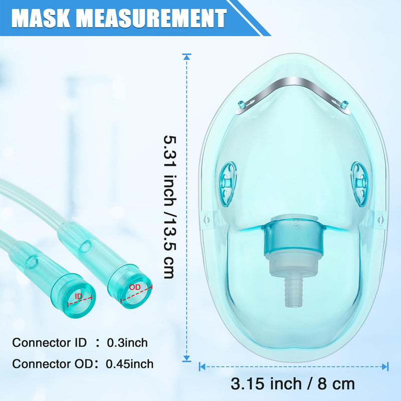 Geiserailie 2PCS L Oxygen Mask with 6.6 Ft Tubing and Adjustable Elastic Strap, Adult Oxygen Mask with Tubing, Breathing Masks for Face Adult Size L - BeesActive Australia