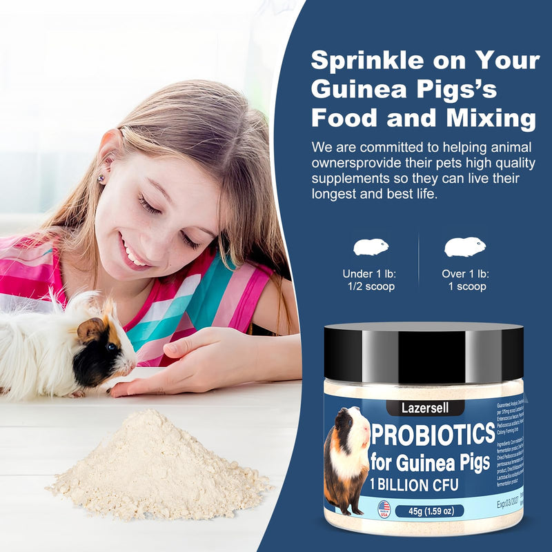 Probiotic for Guinea Pigs Digestive Health Support with Natural Prebiotics - Guinea Pigs Probiotics Safe Daily Supplement for All Guinea Pig Sizes All-Natural Dietary Digestive System Formula(1.59 OZ) - BeesActive Australia