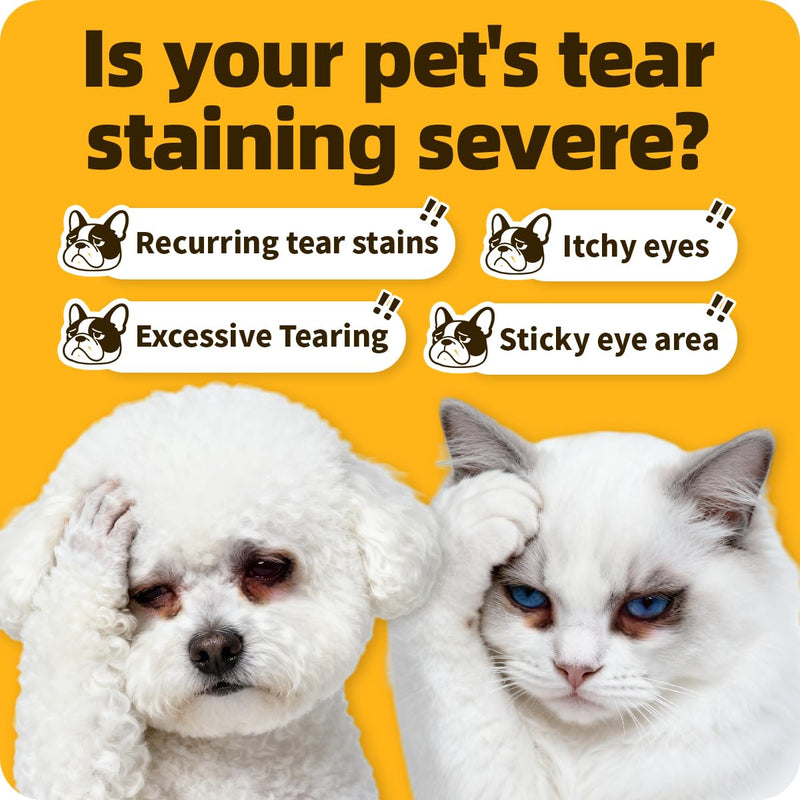 Tear Gland Essence Oral Solution for Tear Stain Remove, Reduce Tear Production, Relieve Redness & Swelling, Alleviate Allergy-induced, Improve Tear Gland Function for Cat & Dog (1 Bottle) 1 Bottle