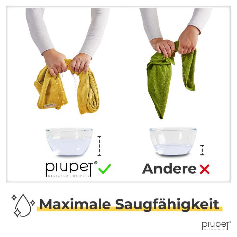 PiuPet® Dog Towel I 120x70cm I Microfiber Towel for Dogs I Towel Dog Extra Absorbent I Dog Towel Large Dogs I Single Towel I Microfiber Towels | Dog accessories (yellow) set of 1 yellow - BeesActive Australia