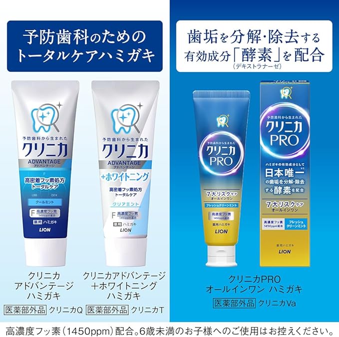 Clinica Advantage (Quasi Drug) + Whitening Toothpaste, Clear Mint, Toothpaste, Fluorine, 4.6 oz (130 g) x 3 Packs + Floss Included -  Australia