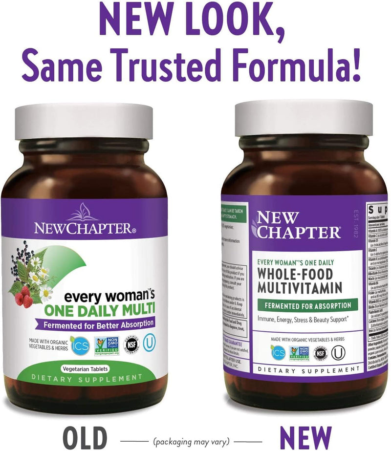 New Chapter Every Woman's One Daily, Women's Multivitamin Fermented with Probiotics + Iron + B Vitamins + Vitamin D3 + Organic Non-GMO Ingredients, 24 Count