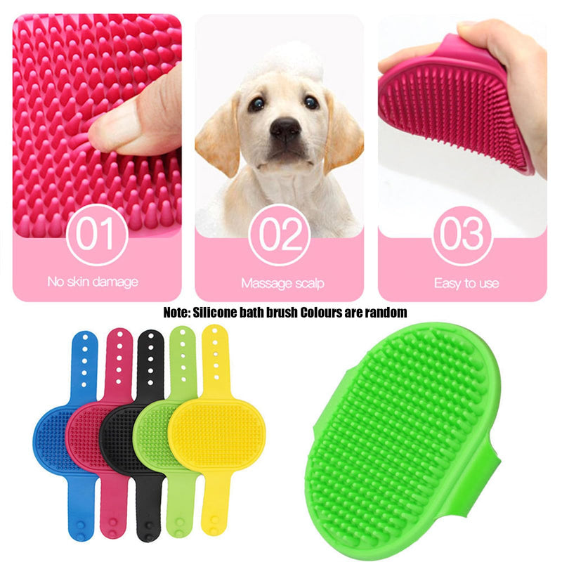 Adjustable Multifunctional Anti-Bite Shower Net, Cat Grooming Mesh Bag, Cat Bath Brush and Pet Finger Toothbrush (B-Green) B-Green