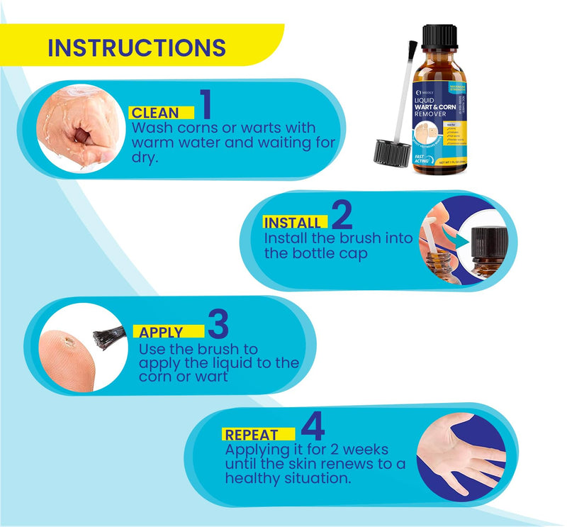 Salicylic Wart Removal Freeze Away: Fast-Acting Wart Removal Maximum Strength for Men and Women - Plantar Wart Genital Wart Corns Calluses 30 ML 1 Ounce - BeesActive Australia