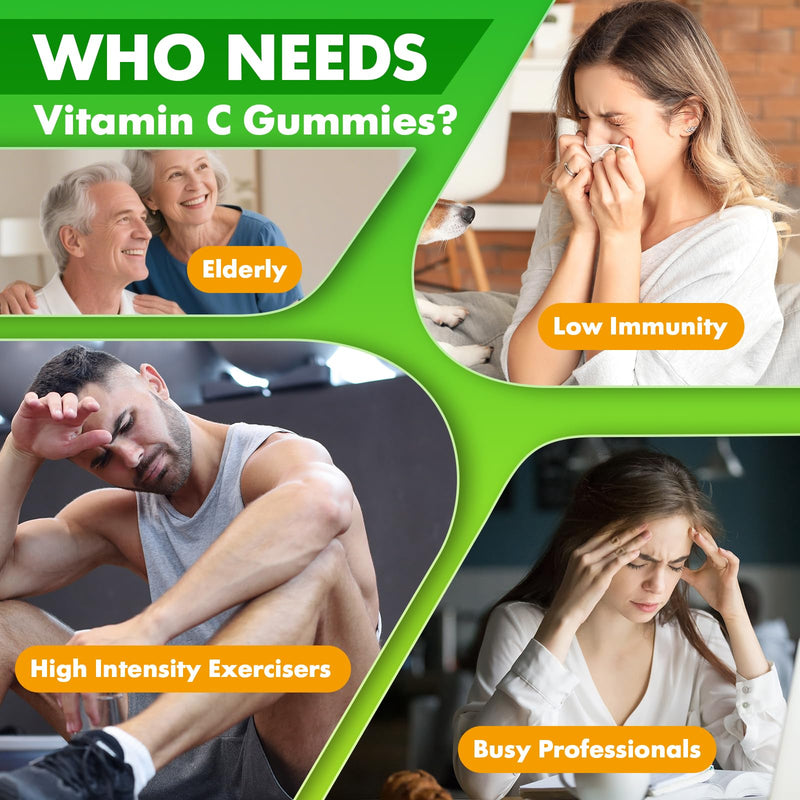 softbear Liposomal Vitamin C Gummies for Adults & Kids 1000mg, Chewable Vitamin C Supplement for Immune Support, Vegan/Organic/Sugar Free VIT C Gummies, Strawberry Flavor 60 Count 60 Count (Pack of 1)