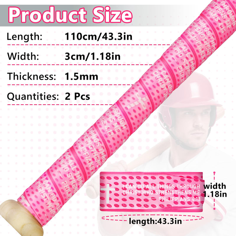 Eyourlife 2/4 Pack Baseball Bat Grip Bat Wraps for Baseball Lifestyle Softball Gifts Pro Feel Non-Slip Elite Batting Grip for Bats Players Pink PHILIPPIANS 4:13 - BeesActive Australia