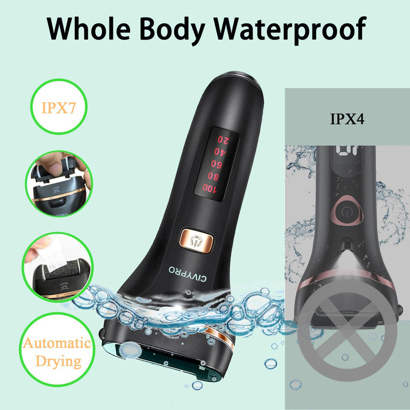 Electric Foot Callus Remover- Long Service Time, Rechargeable Electronic Foot File- Ideal Gift, Professional Pedicure Tools, Waterproof Foot Scrubber, Pedicure Kit Feet Care for Dead Skin (Black) Black - BeesActive Australia