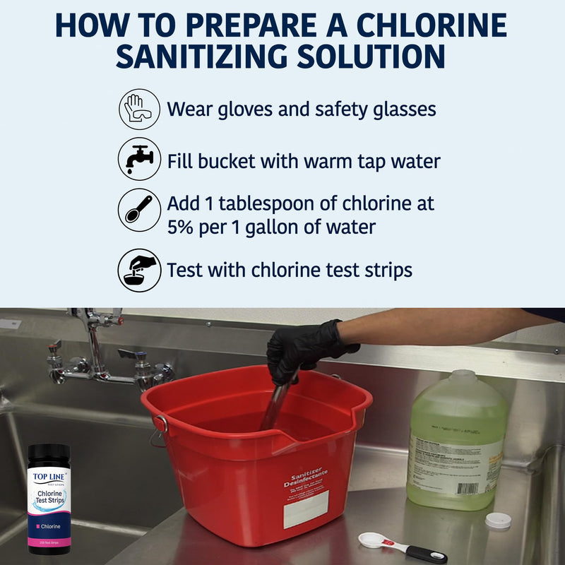 200 Chlorine Test Strips for Food Service 0-500 ppm (Value Pack) - Bleach Sanitizer Test Strips Food Service - Sanitizer Testing Strip - Chlorine Tester - Restaurant Supplies 200 Strips