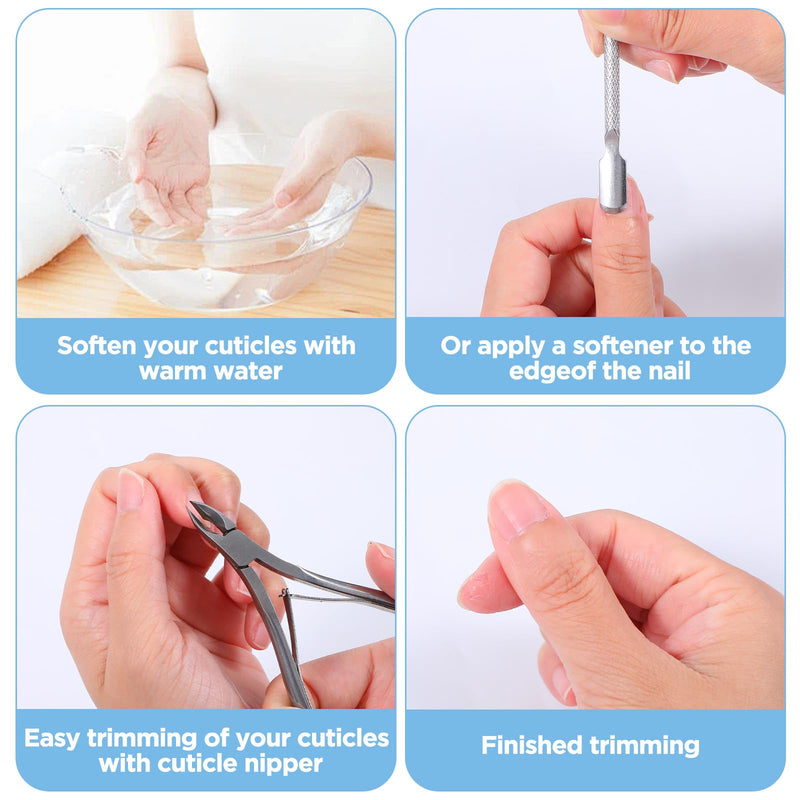 12 Packs Professional Cuticle Trimmer Nippers Stainless Steel Nail Cutter with Pointed Sharp Blades Double Spring Dead Skin Clipper Scissor Pedicure Manicure Tool for Fingernails Toenails Care - BeesActive Australia