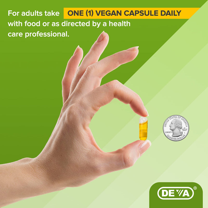 DEVA Vegan Vitamins Chia Seed Oil, Packed with Omega 3, 6, 9 & Other Essential Fatty Acids, Cold-Pressed & Unrefined, 90 Capsules, (Pack of 2) 90 Capsules (Pack of 2)