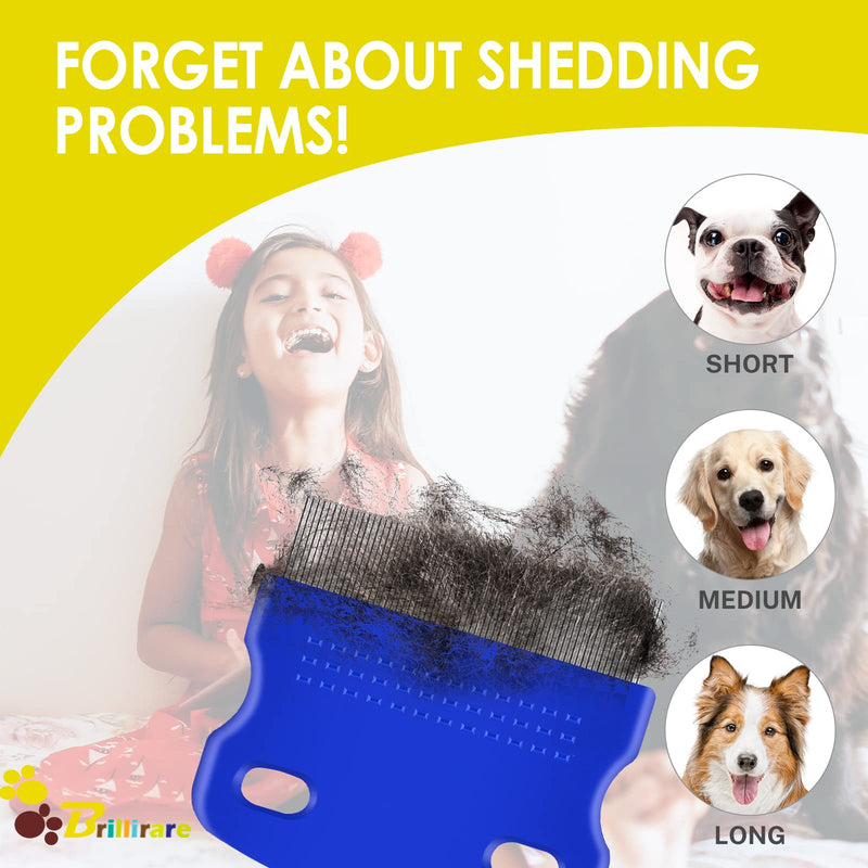 5 Pack Flea Lice Comb, Stainless Steel Dog Cat Grooming Combs with Rounded Teeth, Professional Pet Tear Stain Remover, Dematting Tool for Small, Medium & Large Pets - BeesActive Australia