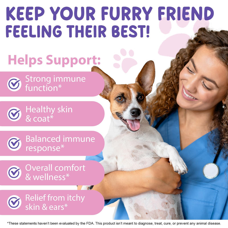 Dog Allergy Relief (2 fl.oz), Allergy Relief Aid for Dogs, Immune Support Supplement, Dog Itchy Skin Relief, Itchy Skin Treatment for Allergies, Natural Pet Supplement