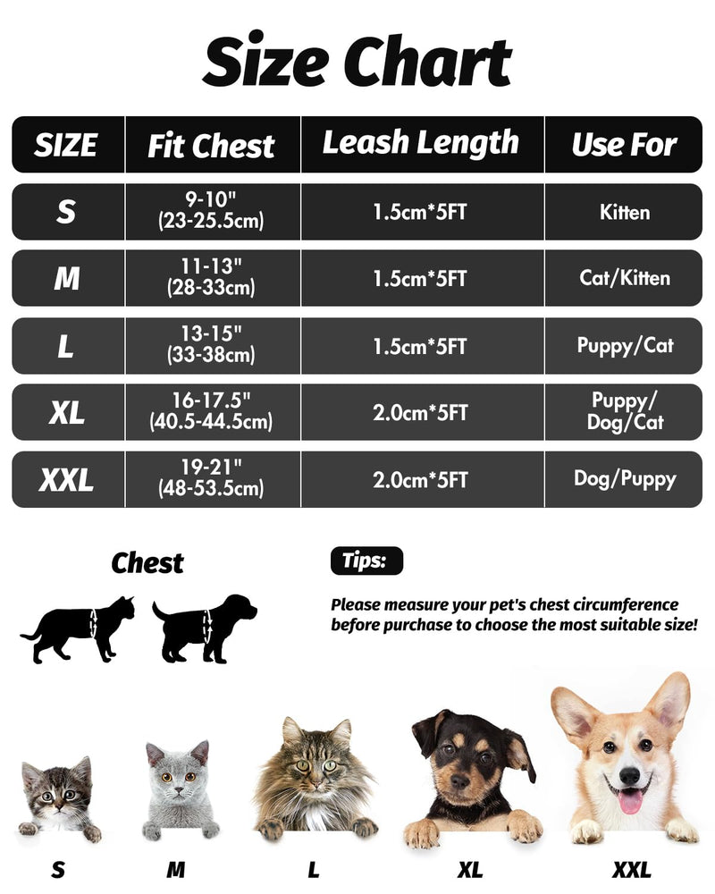 FAYOGOO Cat Harness Cat Leash Harness for Cats, Cat Harness with Leash Escape-Proof Adjustable Cat Harness Controlling Breathable Cat Leash with Reflective Strips Black M (Pack of 1) - BeesActive Australia