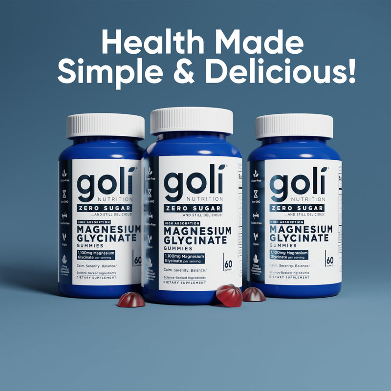 Goli Zero Sugar Magnesium Gummies - 125mg Magnesium (from Magnesium Glycinate) with Vitamin D - No Artificial Sweeteners, No Sugar Alcohols - Vegan, Keto-Friendly, Gluten-Free 60 Count