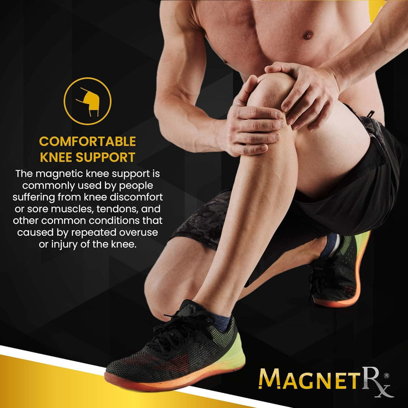 MagnetRX® Magnetic Knee Sleeve – (2-Pack) Effective Compression Knee Brace with Magnets for Knee Comfort & Recovery – Magnetic Knee Brace Support (Large) Large (Pack of 2) Grey - BeesActive Australia