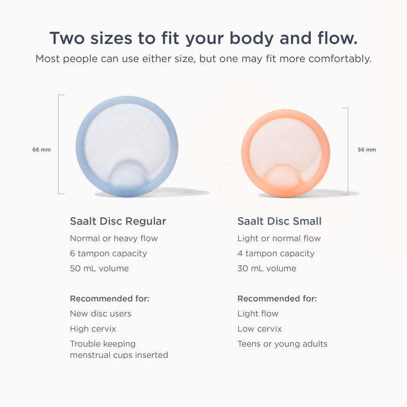 Saalt Menstrual Disc - Soft, Flexible, Reusable Medical-Grade Silicone - Wear 12 Hours - Removal Notch - Two Sizes - Menstrual Cup or Tampon Alternative - Made in USA - Lasts 10 Years (Blue, Regular) Coastal Blue 1 Count (Pack of 1) - BeesActive Australia