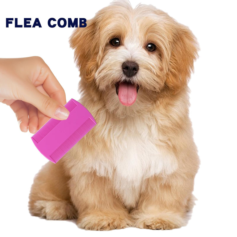 Tick flea comb for dogs 7pcs Metal flea brush for indoor Cats Lice combs for thick hair Pet tear stain comb Fine tooth comb Large and Small dog combs for grooming