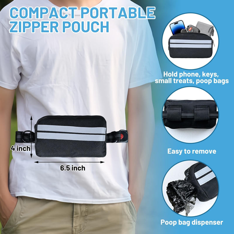 Hands Free Double Dog Leash No Tangle, Waist Leash for Dog Walking, Retractable Dog Leashes for Medium and Large Breeds-Pouch & Lumbar Support, Adjustable Waist Belt, Retractable Bungee,Padded Handles - BeesActive Australia