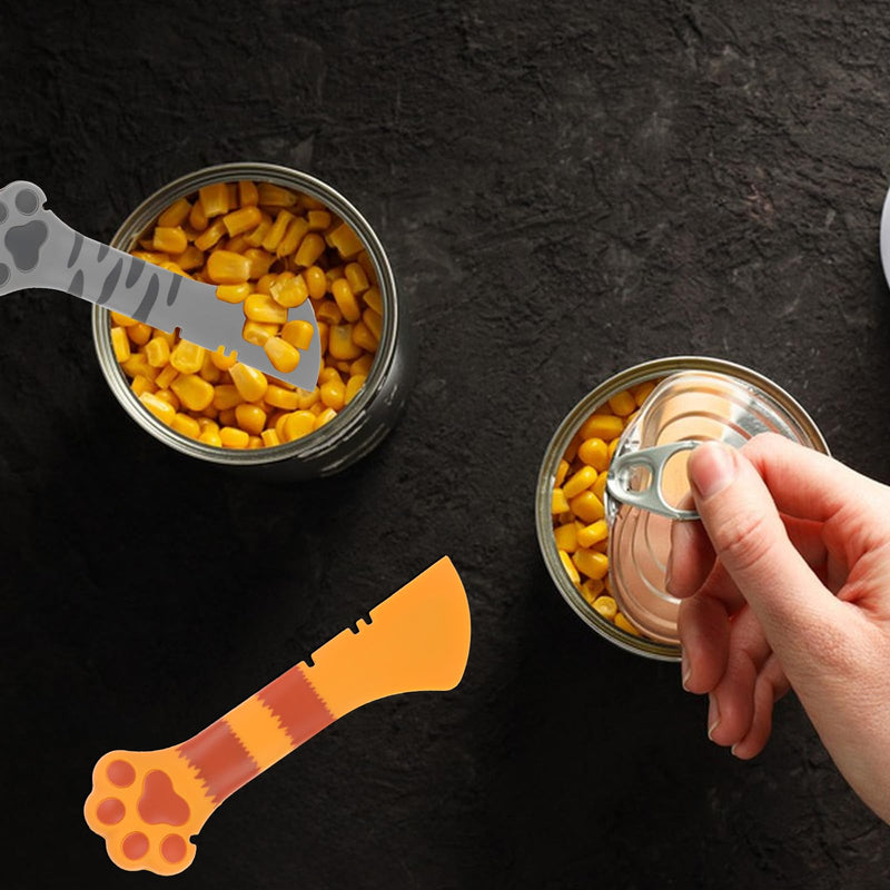 2 Pcs Cute Cat Paw Food Spoon, Cat Spoons for Wet Food Pet Food Spoon Silicone Cat Can Opener with Spoon Cat Food Spatula Mixing Spoons for Dog Cat Canned Food - BeesActive Australia