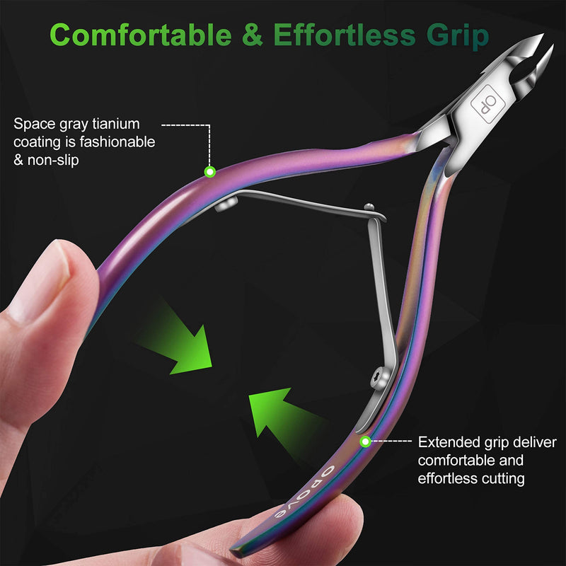 Cuticle Trimmer Cuticle Nippers Clippers Stainless Steel Hangnail Remover Extremely Sharp Cutter Pedicure Manicure Tool, opove X7 Rainbow Gradient - BeesActive Australia