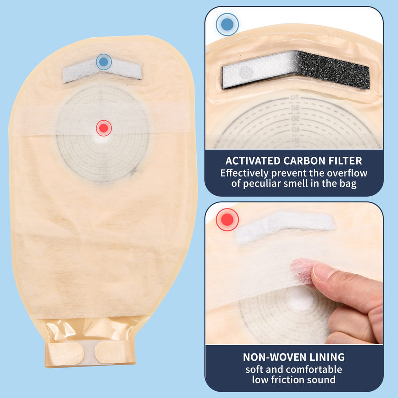 Colostomy Bags,20PCS Ostomy Bags One-Piece Ostomy Supplies 20mm-70mm Cut to Fit Drainable Pouch with Closure for Ileostomy Stoma Care. - BeesActive Australia
