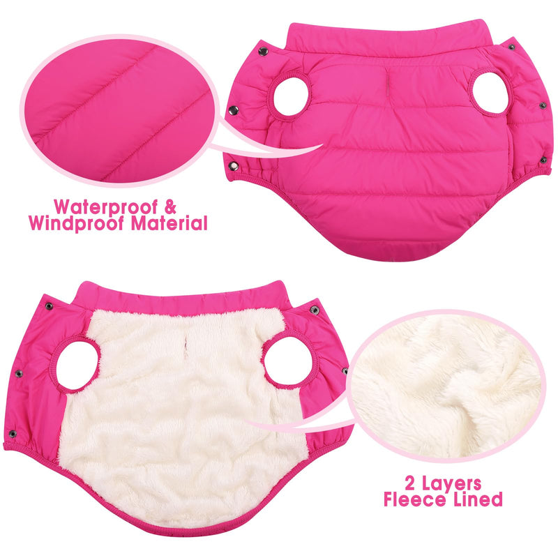 ASENKU Windproof Dog Winter Coat Waterproof Dog Jacket Warm Dog Vest Cold Weather Pet Apparel with 2 Layers Fleece Lined for Small Medium Large Dogs (Pink, L) Pink - BeesActive Australia