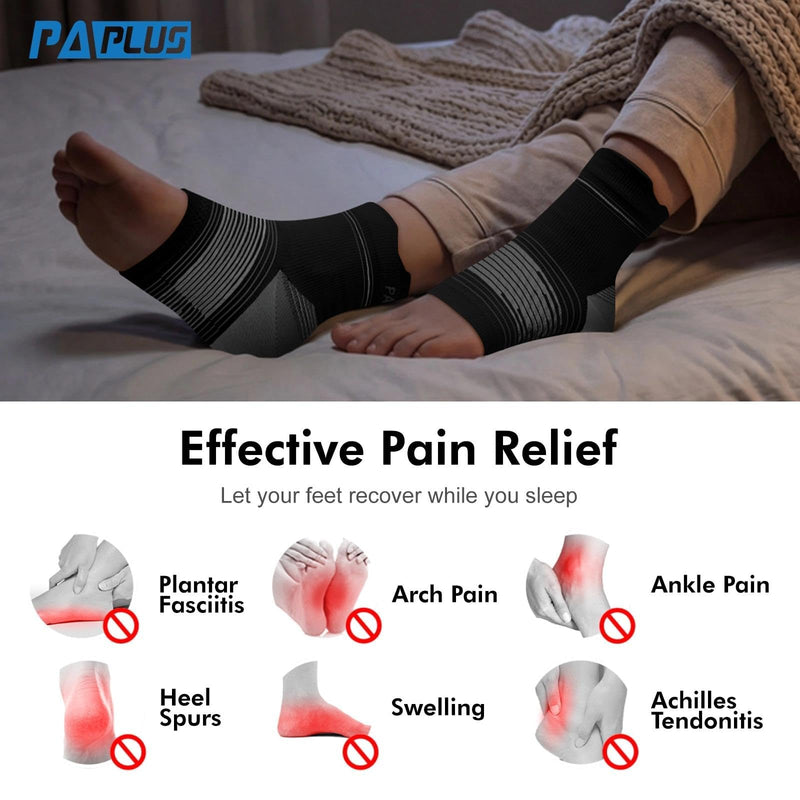 6 Pairs Plantar Fasciitis Socks for Men & Women, Ankle Brace Compression Socks with Arch Support for Achilles Tendonitis, Heel Pain, Swelling & Arthritis Relief, Black, X-Large Black(6 Pairs) X-Large (6 Pair) - BeesActive Australia