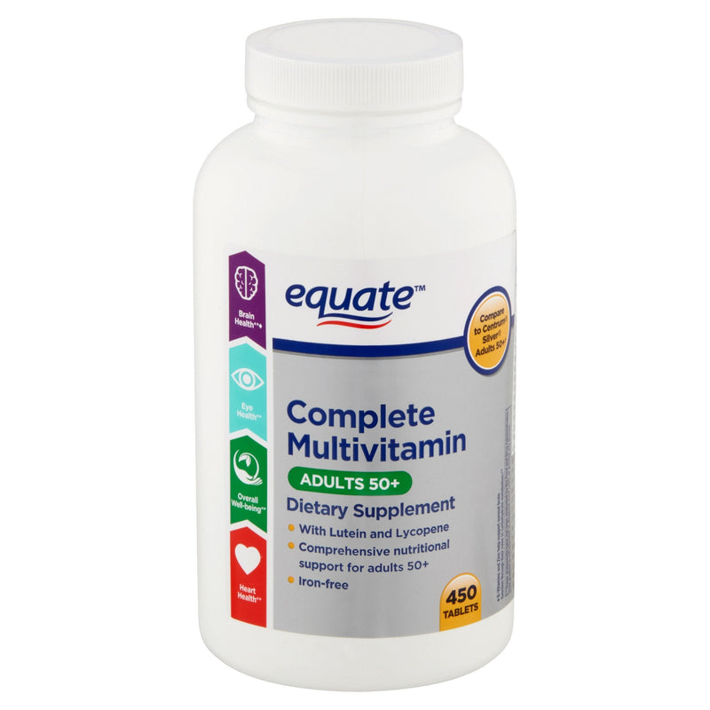 Equate Adults 50+ Complete Multivitamin/Multimineral Supplement Tablets, 450 Ct 450 Count (Pack of 1)