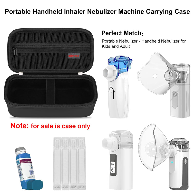 Elonbo Carrying Case for Portable Handheld Inhaler Nebulizer Machine for Adults and Kids, Asthma Inhaler Travel Case, Handheld Mesh Atomizer Machine Holder, Inhaler Spacer Bag, Black - BeesActive Australia