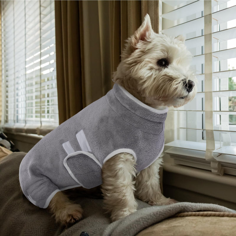 Hjumarayan Dog Bathrobe - Absorbent Bathrobe Dog Quick Drying Dog Bathrobe with Legs Adjustable Dog Bathrobe after a Bath, Swimming or Muddy Adventure, Gray S - BeesActive Australia