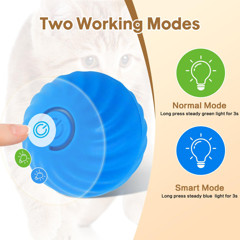 Interactive Cat Toys for Indoor Cats Cat Gifts Sea Urchin Smart Bounce Ball Fast Rolling with Light Automatic Moving Cat Toy Hide and Seek Game in Square Pouch for Cat for Cat - BeesActive Australia