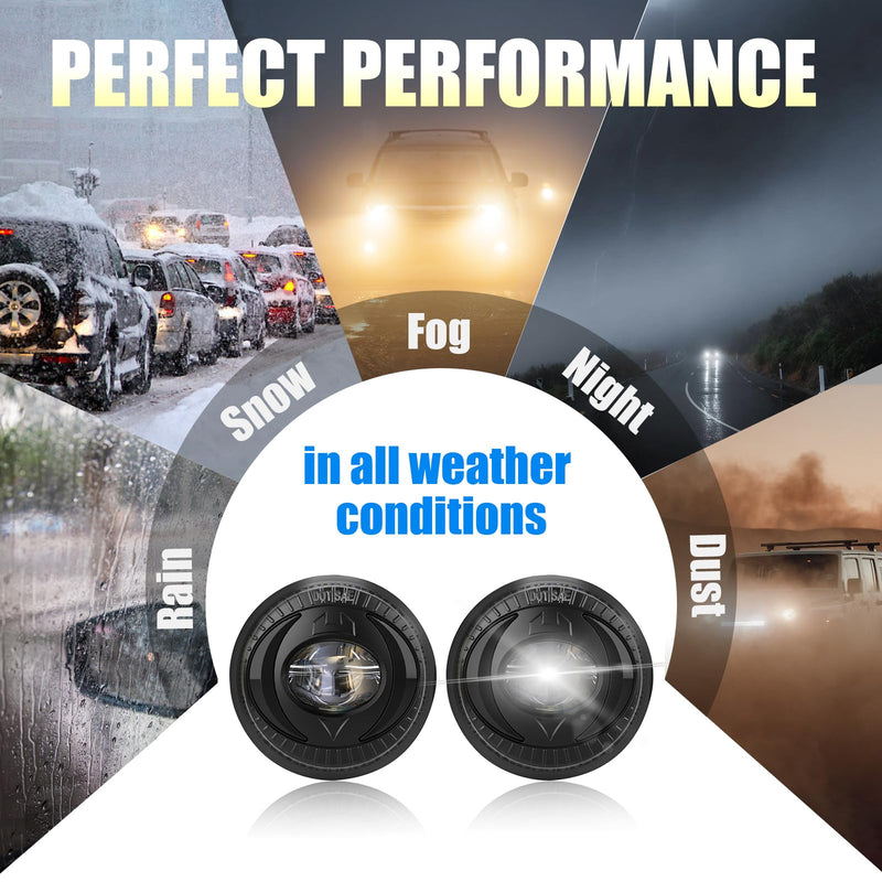 LED Fog Lights Compatible with 2007-2014 Chevy Suburban Tahoe, 2007-2013 Avalanche Camaro, 2015-2016 Colorado Silverado, 2007-2016 GMC Acadia Yukon XL Sierra Denali- Left & Right Side 2007-2017 Silverado Suburban Tahoe-LED