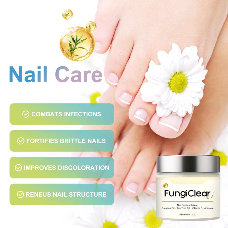 Nail Care Cream,Phrena Toenail Nail Repair for Damaged,Natural Formula with Tea Tree Oil, Oregano Oil,Vitamin E & Allantoin,60ml/2.03fl.oz