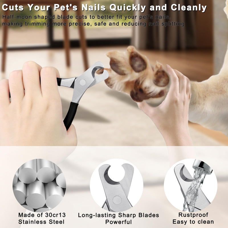 Dog Nail Clippers for Large Dogs Professional Pet Nail Clippers for Dogs Cats, Sharp Wide Opening Medium Small Dog Nail Trimmers with Comfort Non-Slip Handle and Nail File - BeesActive Australia