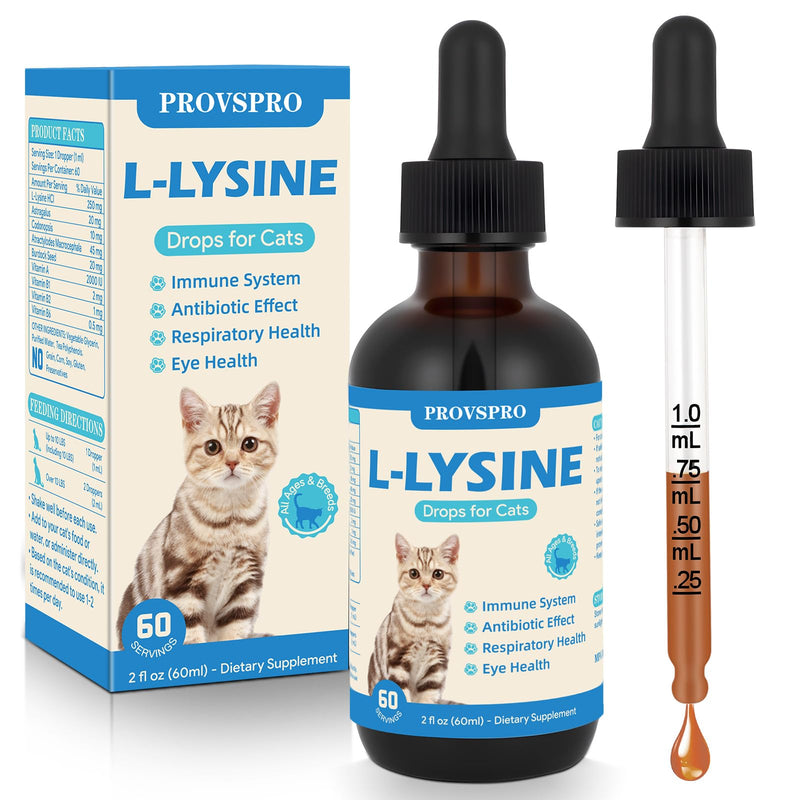 L-Lysine for Cats, Lysine Supplement for Support Immune System,Respiratory Eye Health, Alleviates Sneezing Congestion Runny Nose,Squinting Watery Eyes, Reduces Eye Discharge, Cold Allergy Relief