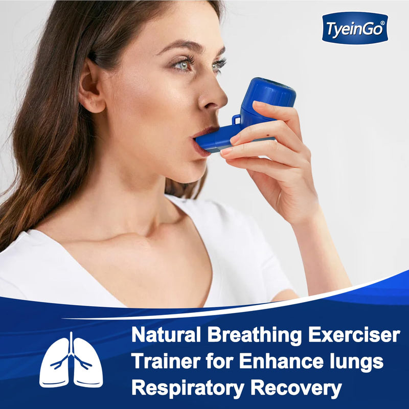 Lung Exerciser, Acapell Flutter Valve Device, Mucus Clearance and Lung Expansion Device, Breathing Trainer for Lung Recovery | Natural Expiratory Exerciser Dark Blue-e - BeesActive Australia