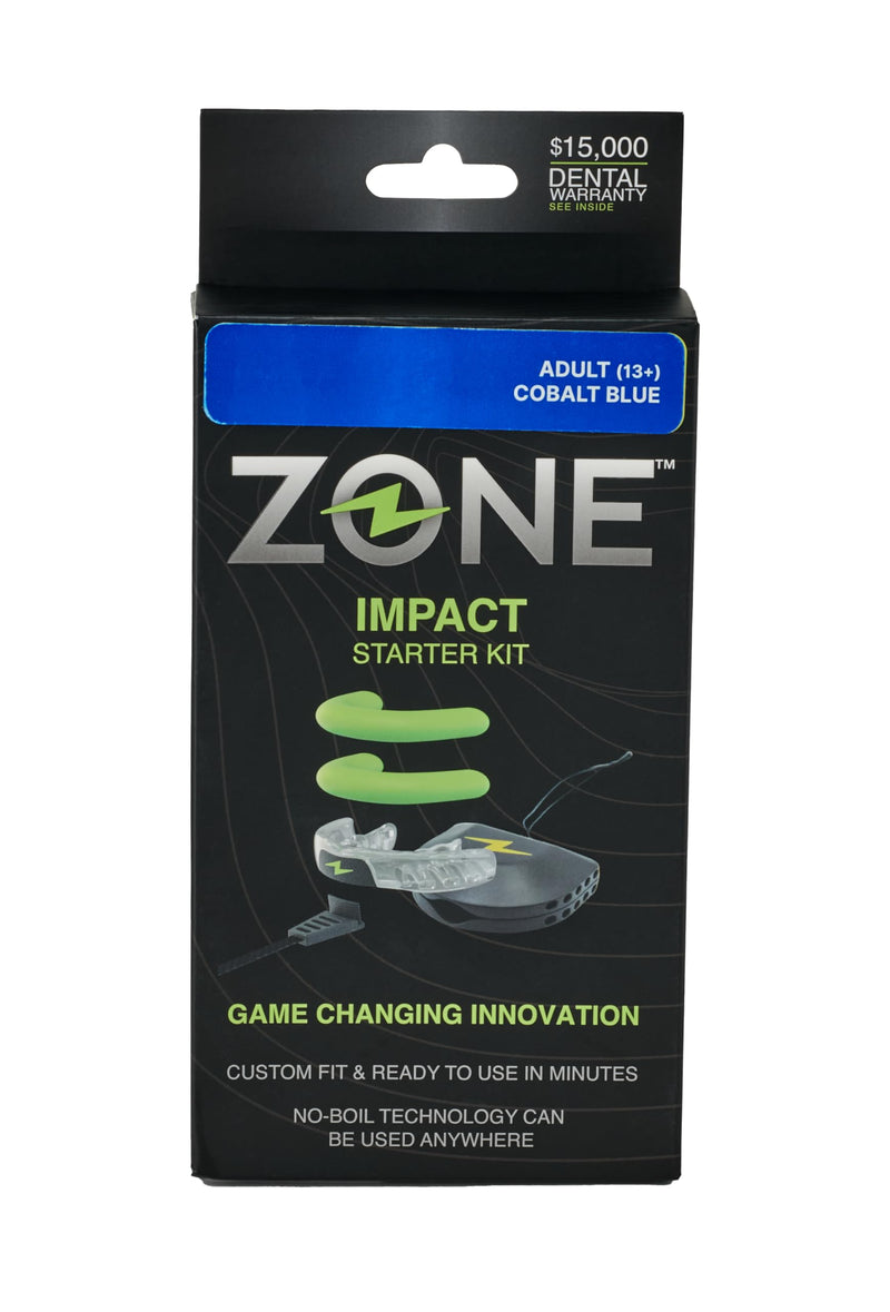 Zone Mouthguard Sports Mouth Piece Starter Kit - Custom-Fit Mouth Piece, Replacement Putty, & Carry Case. Custom fit in Minutes. M.O.R.A. Technology. No Boil, No Pain for Adults (Blue) Adult Blue